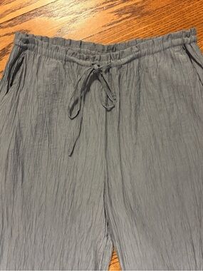 Zara Light Blue Crinkle Drawstring Pants
